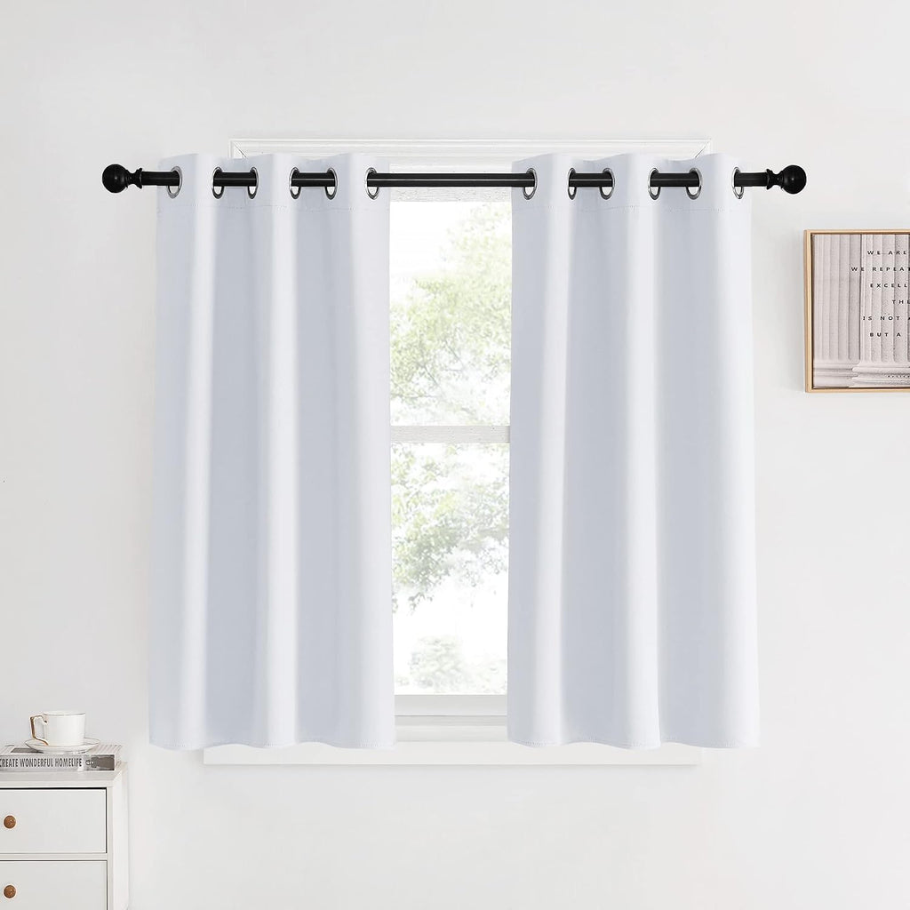 NICETOWN Room Darkening Curtain Panels, 2 Panels, 34 by 40, Greyish White, Window Treatment Thermal Insulated Grommet Light Blocking…