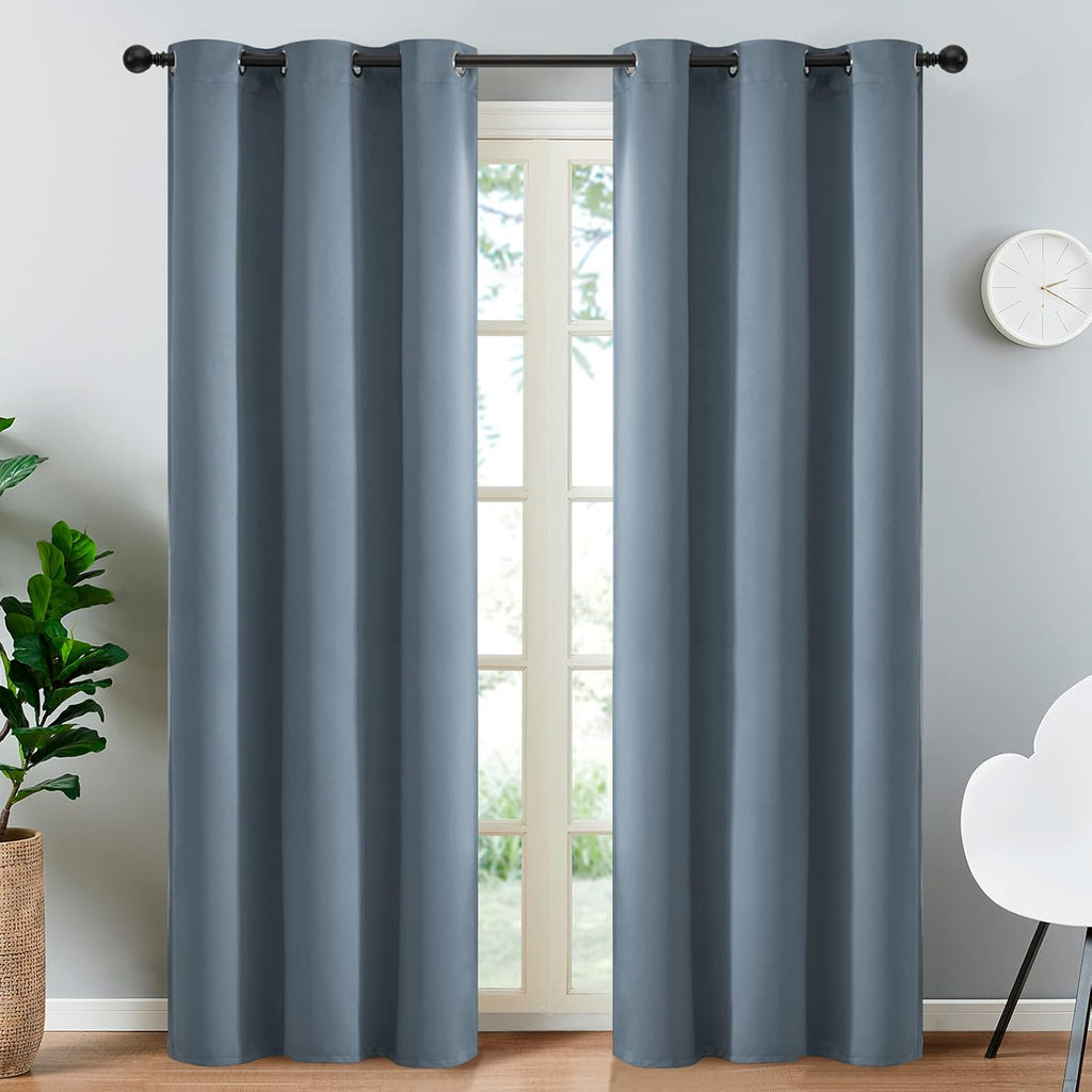 Yakamok 84 Inch Length 100% Blackout Curtains for Bedroom, Light Blocking Drapes Room Darkening Thermal Insulated Solid Grommet Panels…