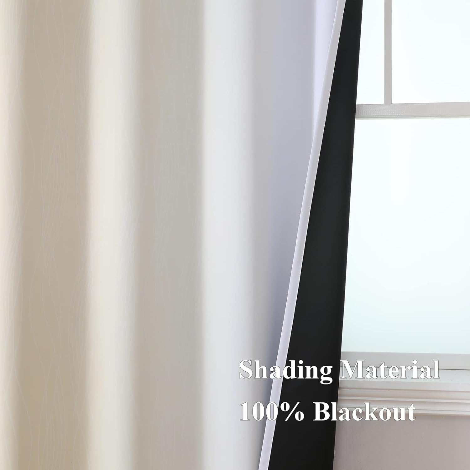 Estelartextiler Estelar Textiler Full Room Darkening Blackout Curtains 72 Inch Length 2 Panels Set, Ombre Greyish White and Beige Thermal I…
