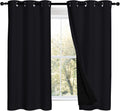 Nicetown Black Out Curtains 54 inches Length Set of 2, 2 Thick Layers Completely Blackout Window Treatment Thermal Insulated Lined Drapes f…