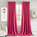 Miulee Hot Pink Back Tab Blackout Curtains 120 Inch Long 2 Panels Set for Bedroom, Rod Pocket/Pinch Pleated Extra Long Thermal Insulated Li…