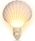 Nautical Crush Trading Seashell Night Light – Beach Night Light with White Clam – Shell Light for Bathroom – Sea Shell Lamp – Seashell…