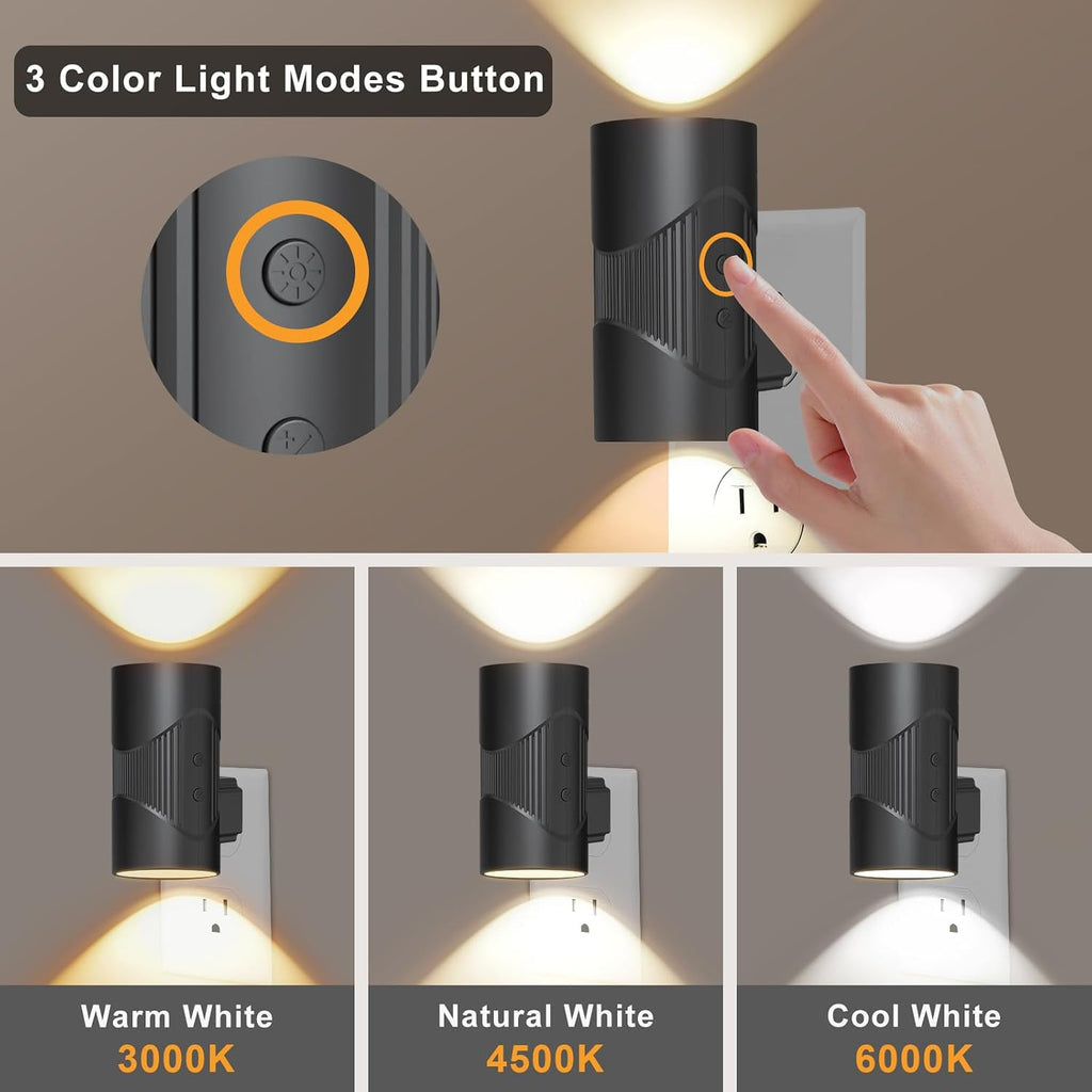 easuntec Night Lights Plug into Wall, Plug in Night Light, Night Light, Dusk to Dawn Light Sensor, 3 Light Modes, Dimmable Night Lights for…
