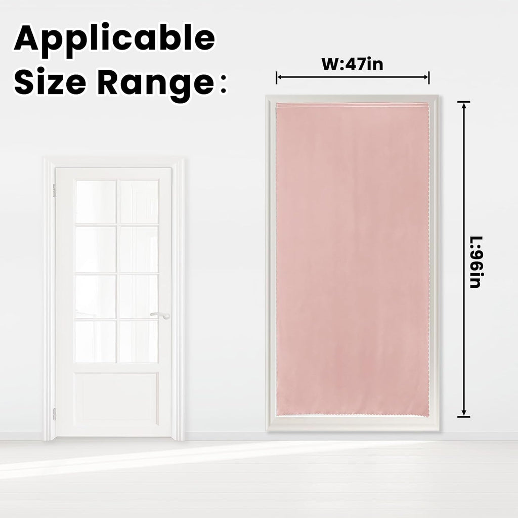Self Adhesive Curtains, Stick Curtain Blackout Shades Window Cover Curtains for Living Room No Drilling, 47" W X 96" L, Pink, 1 Panel