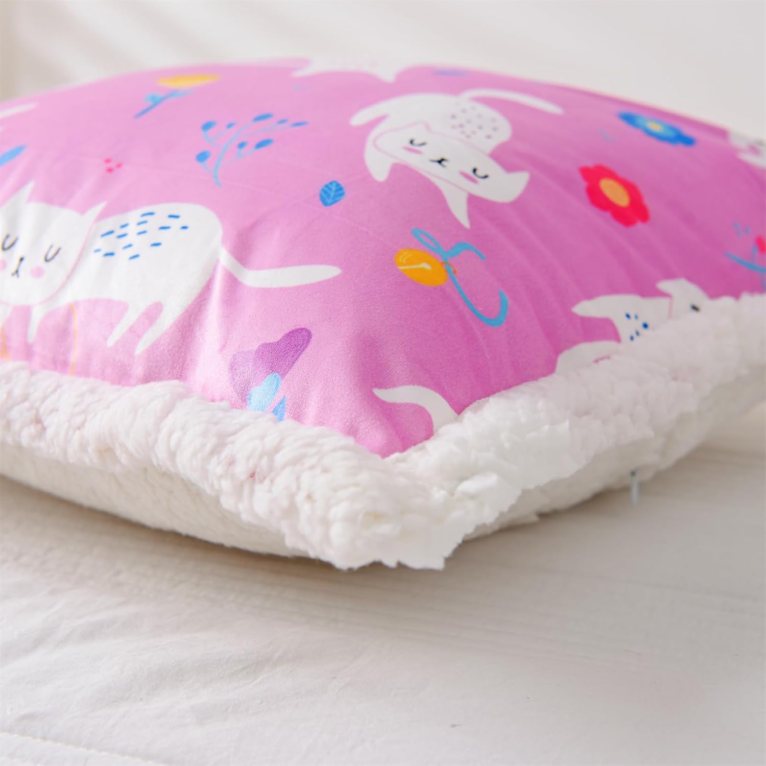 Aimuan Pink Cat Reading Pillow Bed Rest Wedge Backrest Pillow with Arms Back Support for Sitting Up in Bed Cushion Incline Rest Sleeping…