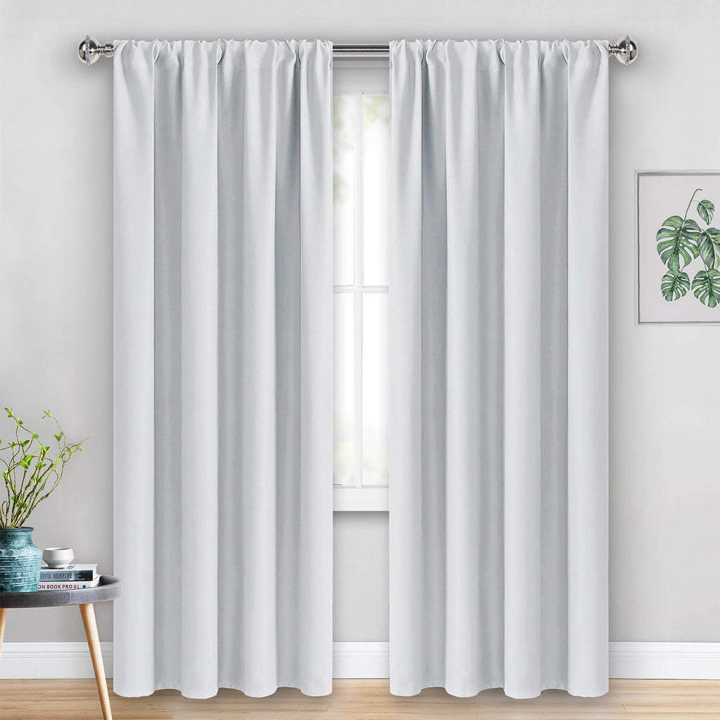 Jiuzhen Curtains for Bedroom - Thermal Insulated Window Treatment Drapes, Room Darkening Rod Pocket Curtains for Living Room, Set of 2 Pane…