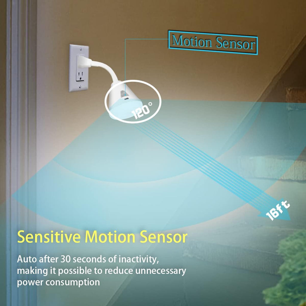 Plug in Motion Sensor Night Light, LED Infrared Sensor Light 6W Light AC 85-265V PIR Infrared Sensor Motion Detector Light Bulb Lamp…