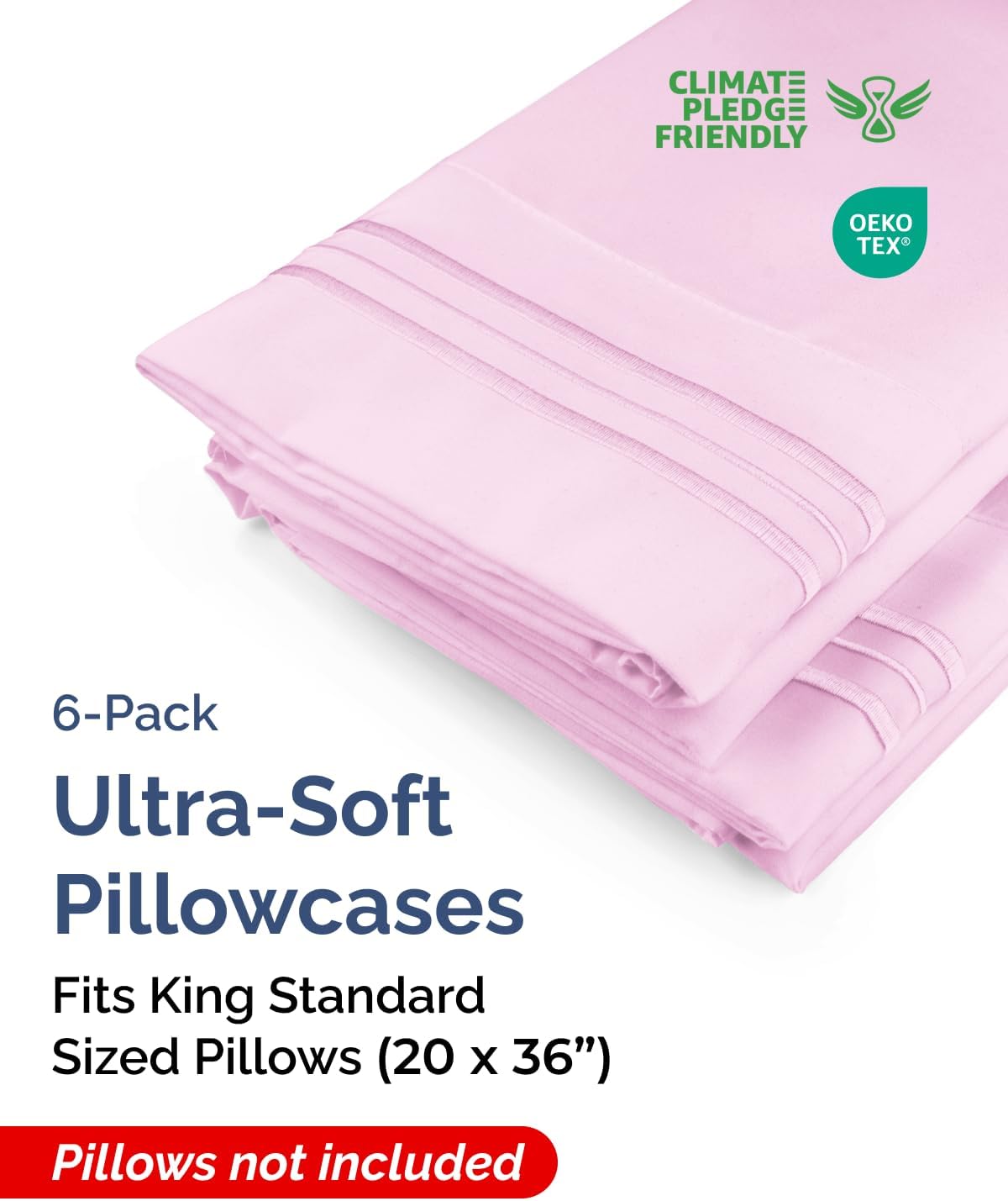 King Standard Pillow Cases Set of 6 - Ultra Soft Hotel Quality Pillowcase Covers - Comfy & Wrinkle Free - Shrink & Fade Resistant…
