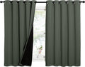 Nicetown Dark Mallard 100% Blackout Lined Curtains, 2 Thick Layers Completely Blackout Window Treatment Thermal Insulated Drapes for Kitche…
