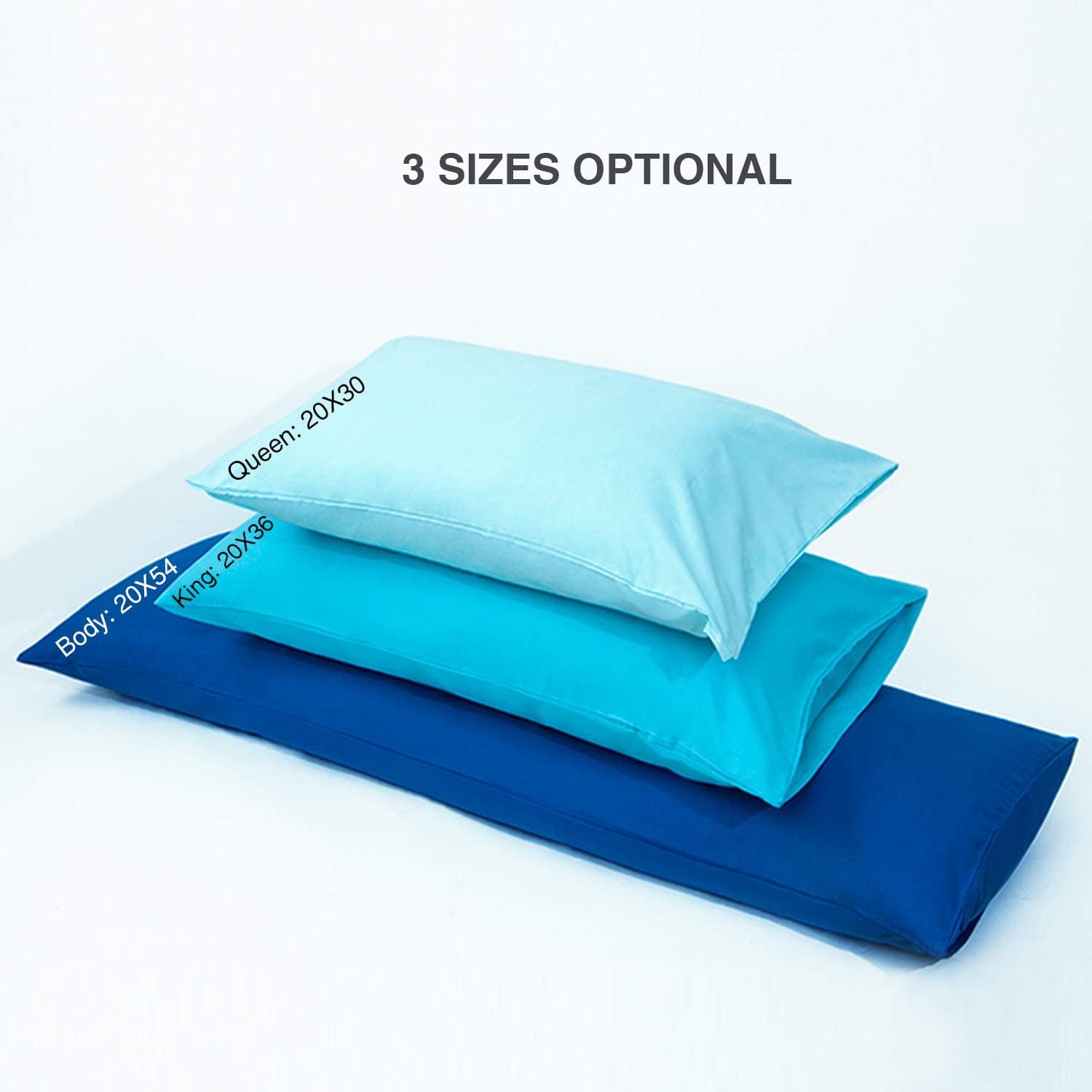 FLXXIE Pillow Cases Queen, Soft Microfiber Pillow Covers with Envelope Closure, Wrinkle Resistant Pillowcases, 2 Piece Set, 20x30, Aqua