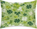 Green St. Patrick's Shamrock Satin Pillowcase for Hair and Skin Soft Silk Pillow Cases with Envelope Closure Cooling Pillow Case Slip…