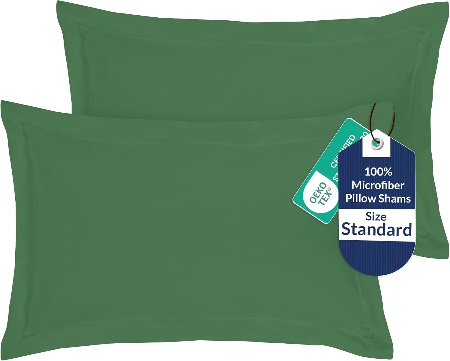 Royalelinens Royale Linens Pillow Shams 2 Pack Standard Size 20x26 Inch - 1800 Microfiber -Bed Pillow Shams, Wrinkle Resistant Super Soft a…