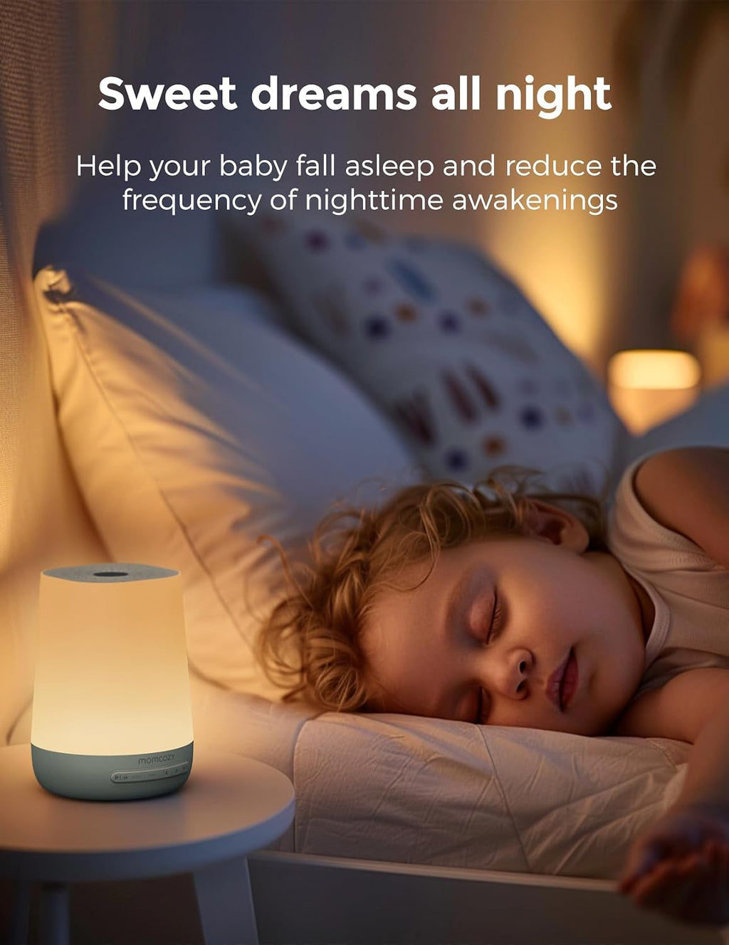 Baby Sound Machine, Momcozy White Noise Machine for Baby Sleeping with Night Light, Toddler Sleep Trainer with 34 Soothing Sounds, Timer…