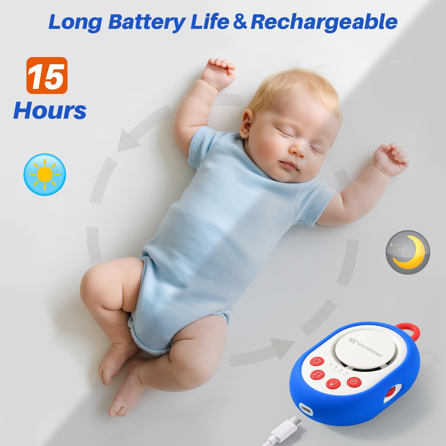 2026 Mom's Choice Awards | White Noise Sound Machine Baby with Night Light, 20 Soothing Sounds, 22 Hours Battery Life, Travel, Registry…