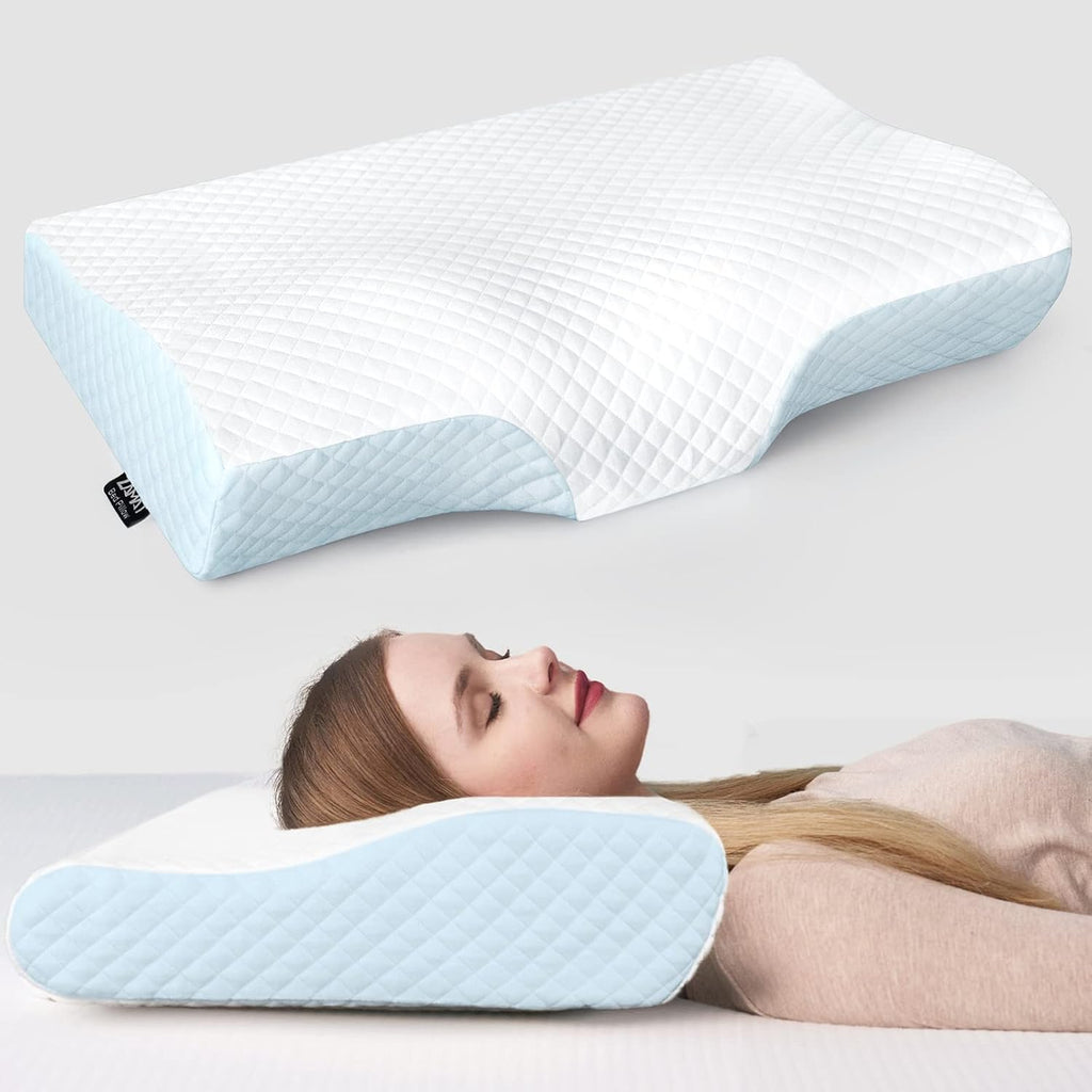 Zamat Memory Foam Pillow for Neck, Adjustable Ergonomic Cervical Pillow for Sleeping, Orthopedic Neck Pillow with Washable Cover, Bed Pill…