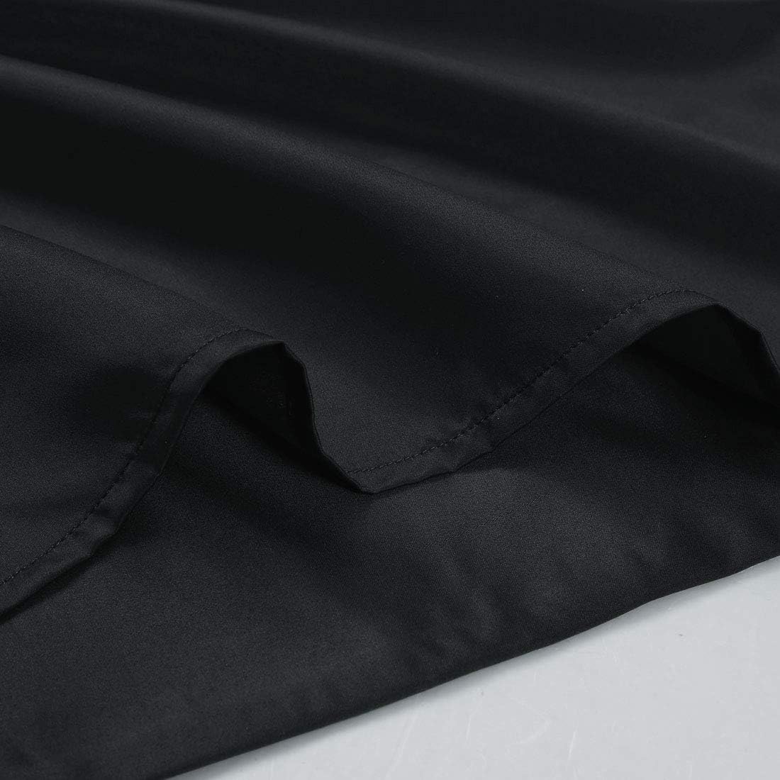 uxcell Body Pillow Cover 20x54 Inch Black Silky Satin Body Pillowcases for Hair and Skin Luxury Cooling Soft Smooth Washable