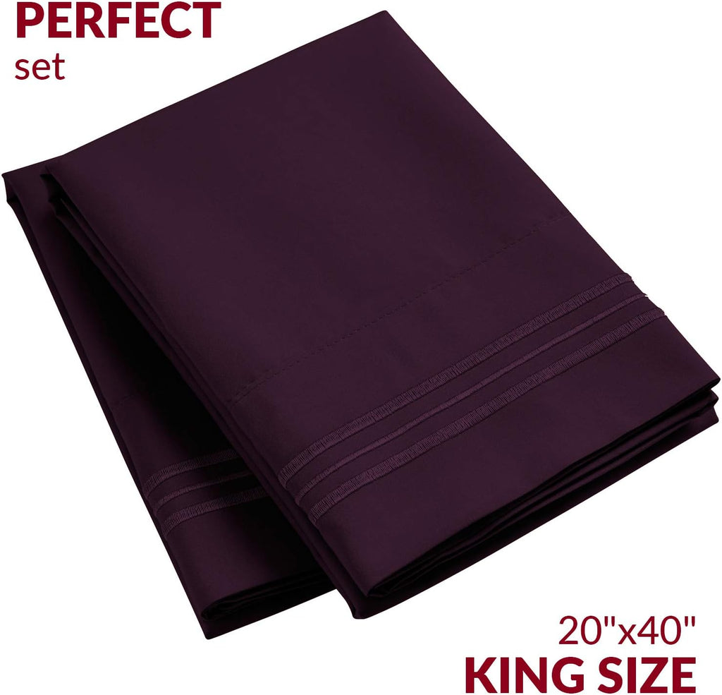 Mellanni Pillow Cases - Luxury, Extra Soft, Cooling Pillow Covers - 2 PC Iconic Collection Pillowcases - Envelope Closure (King 20" x 40",…