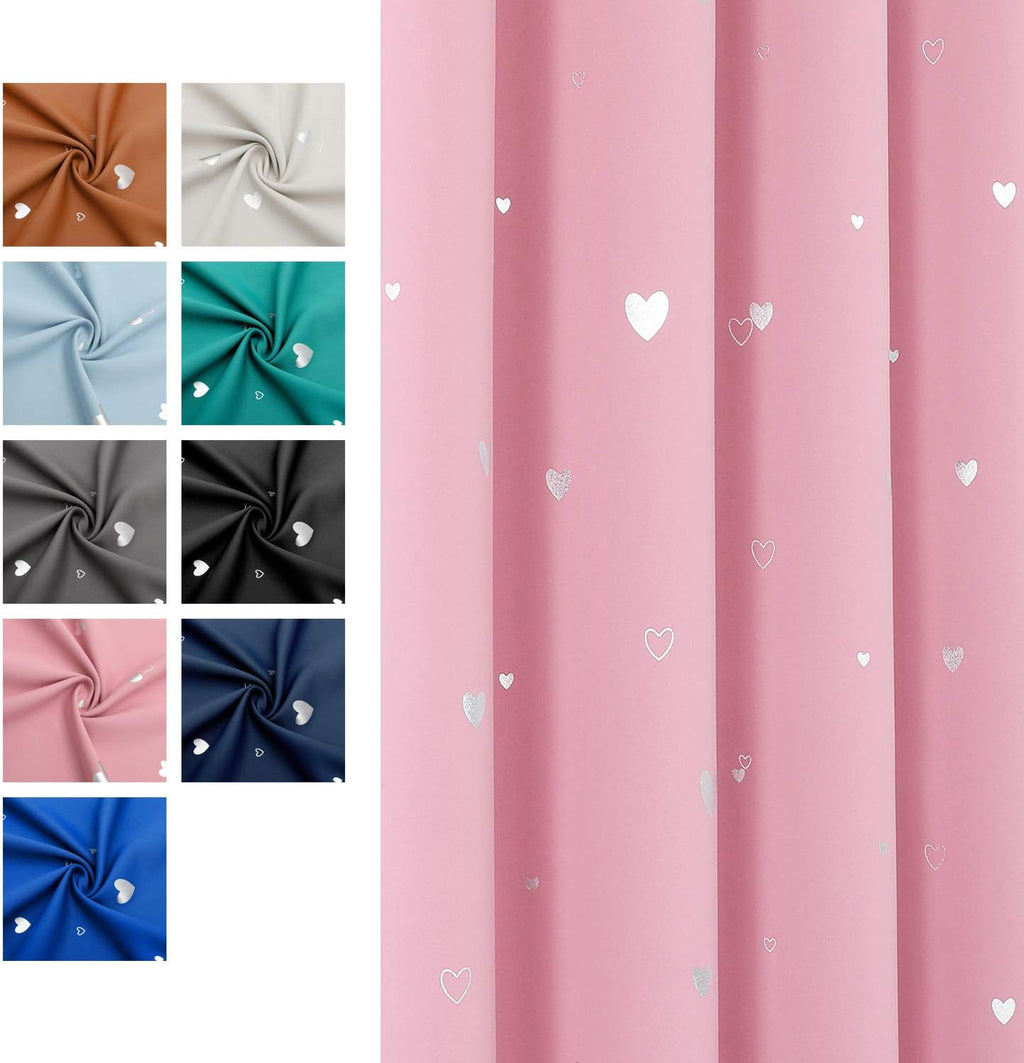 Smileweaver SMILE WEAVER Pink Kids Curtains for Girls Bedroom Silver Print Window Drapes Soft Thick Thermal Insulated Window Treatment Grom…