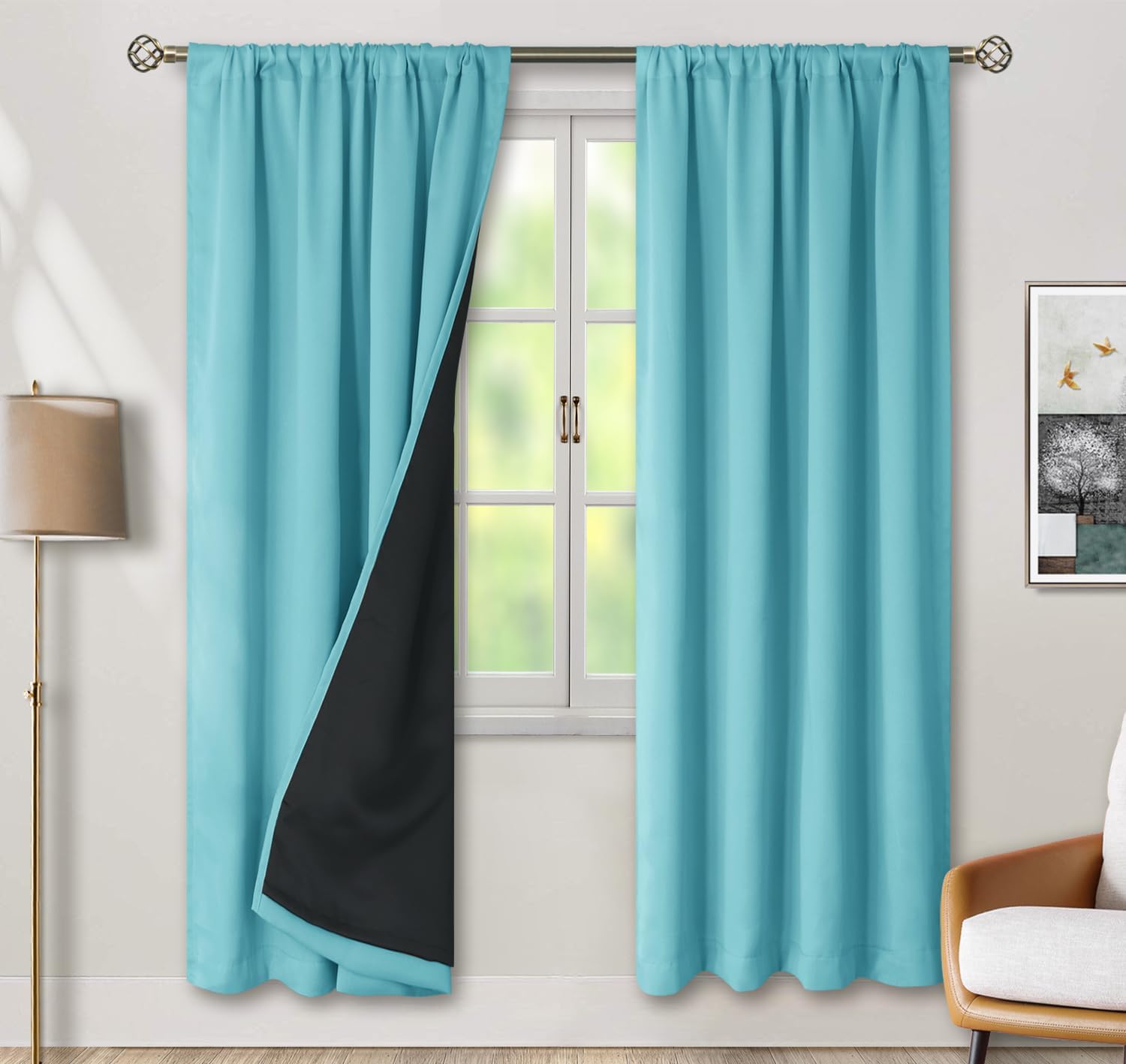 BGment 100% Blackout Curtains for Bedroom 84 Inch Length, Full Room Darkening Curtains for Living Room Rod Pocket with Thermal Insulated…