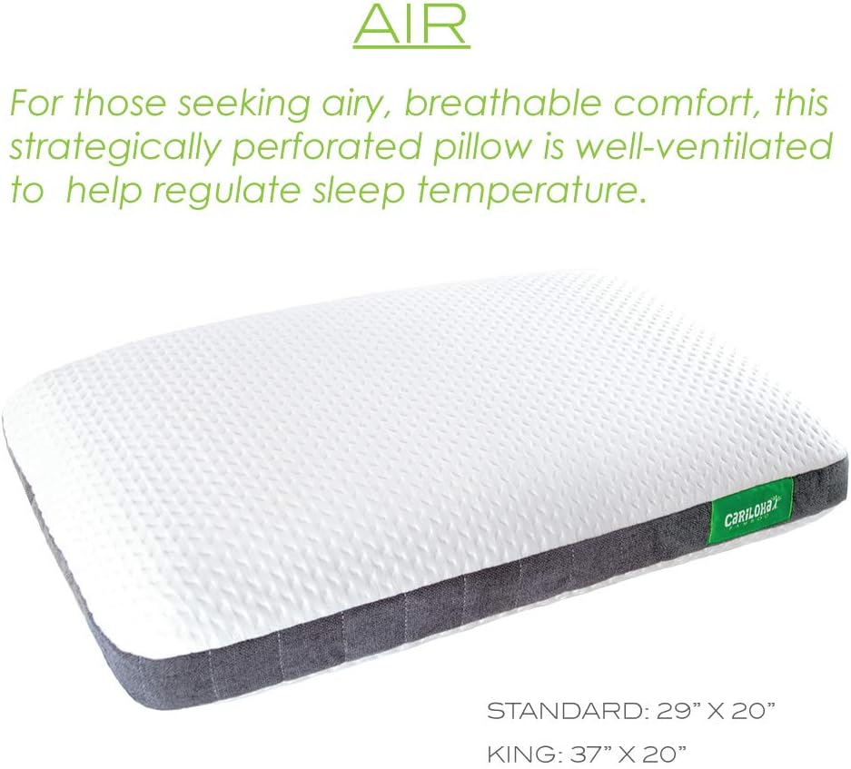 Cariloha Luxurious Cooling Airflow Pillow | King | White | 38" Lx20 W | Viscose Material | Naturally Breathable, Hypoallergenic, and Moistu…