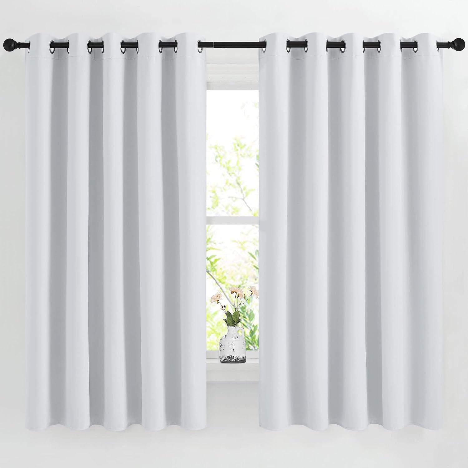 Nicetown Room Darkening Curtains for Living Room - easy maintenance Solid Thermal Insulated Grommet Curtains/Panels/Drapes for Bedroom (2…