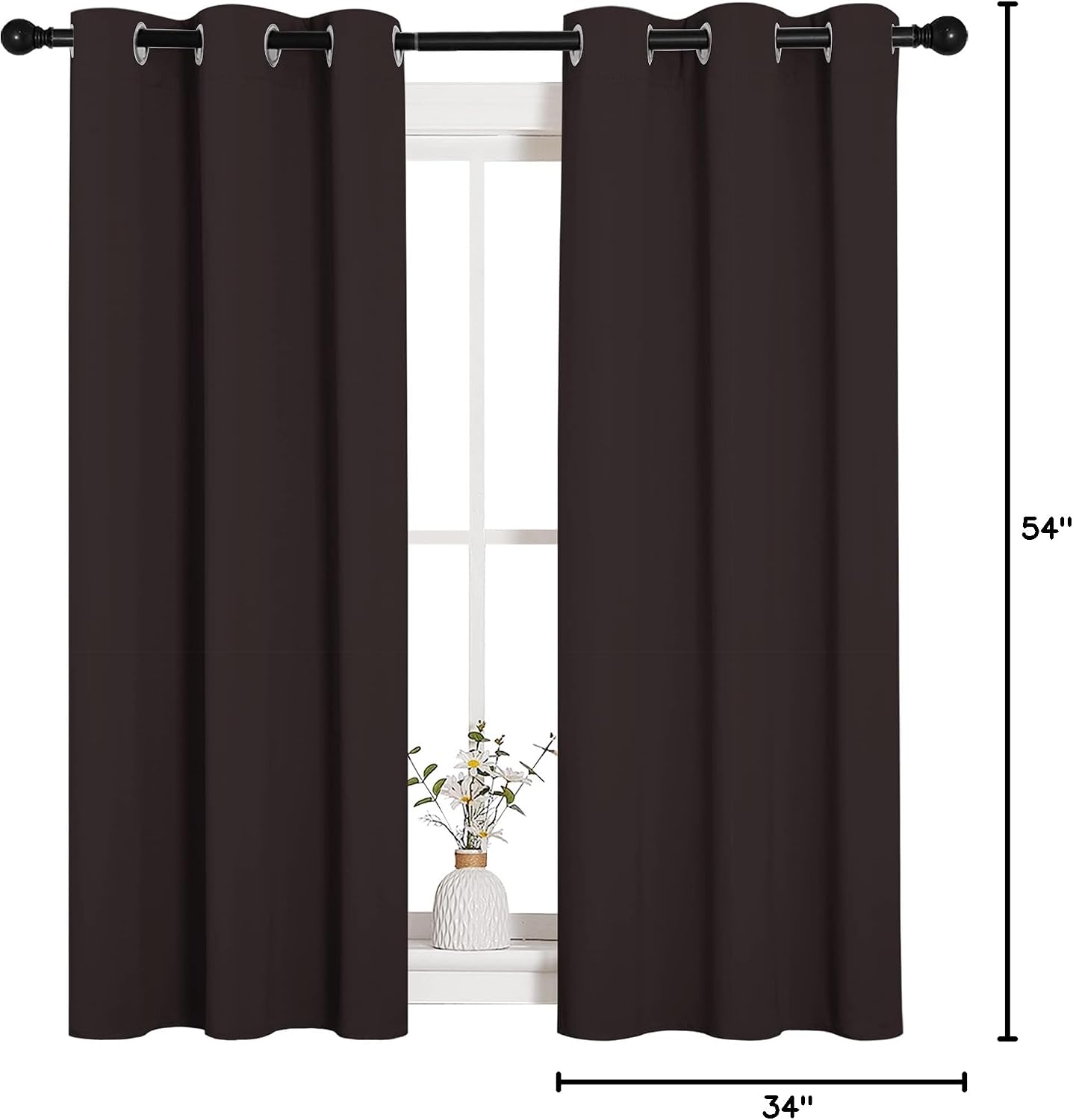 NICETOWN Room Darkening Draperies Curtains, Energy Smart Thermal Insulated Solid Grommet Curtains/Drapes Window Panels (2 Panels, 34-inch…