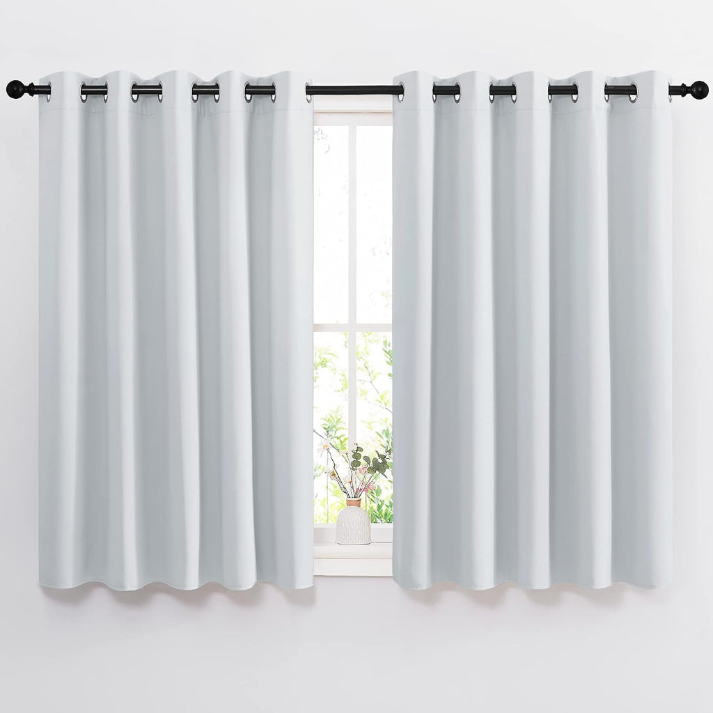 NICETOWN Greyish White Room Darkening Curtains - Window Treatment Thermal Insulated Grommet Room Darkening Curtains/Drapes for Bedroom (2…