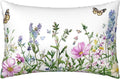 Satin Pillowcase for Hair and Skin Watercolor Wildflowers Butterfly Super Soft and Cooling Similar to Silk Pillow Case 1 Pack with Hidden…