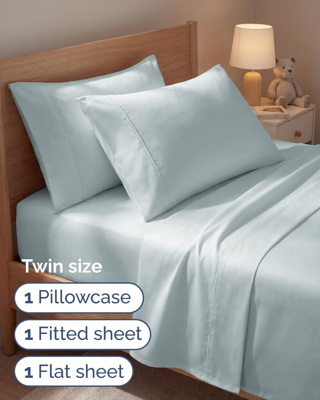 Twin 4 Piece Sheet Set - Comfy, Breathable & Cooling - Hotel Luxury Bedding for Women, Men, Kids, Teens and Children - 1 Flat & 1 Fitted…