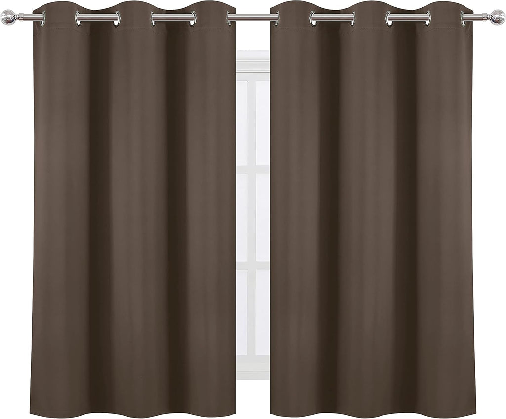 Lemomo Chocolate Brown Blackout Curtains 38 x 54 Inch Length/Set of 2 Curtain Panels/Thermal Insulated Room Darkening Blackout Curtains for…