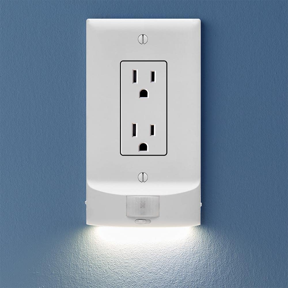 2 Pack - SnapPower MotionLight [for Décor Outlets] - Motion Detecting LED Night Lights Built-in to Wall Plate - Bright/Dim/Off Options…