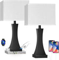 OYedis Set of 2 Touch Control Table Lamps 21.6" 3-Way Dimmable Bedside Nightstand Lamp with Type C/USB Charging Port & Outlet Desk Lamp…