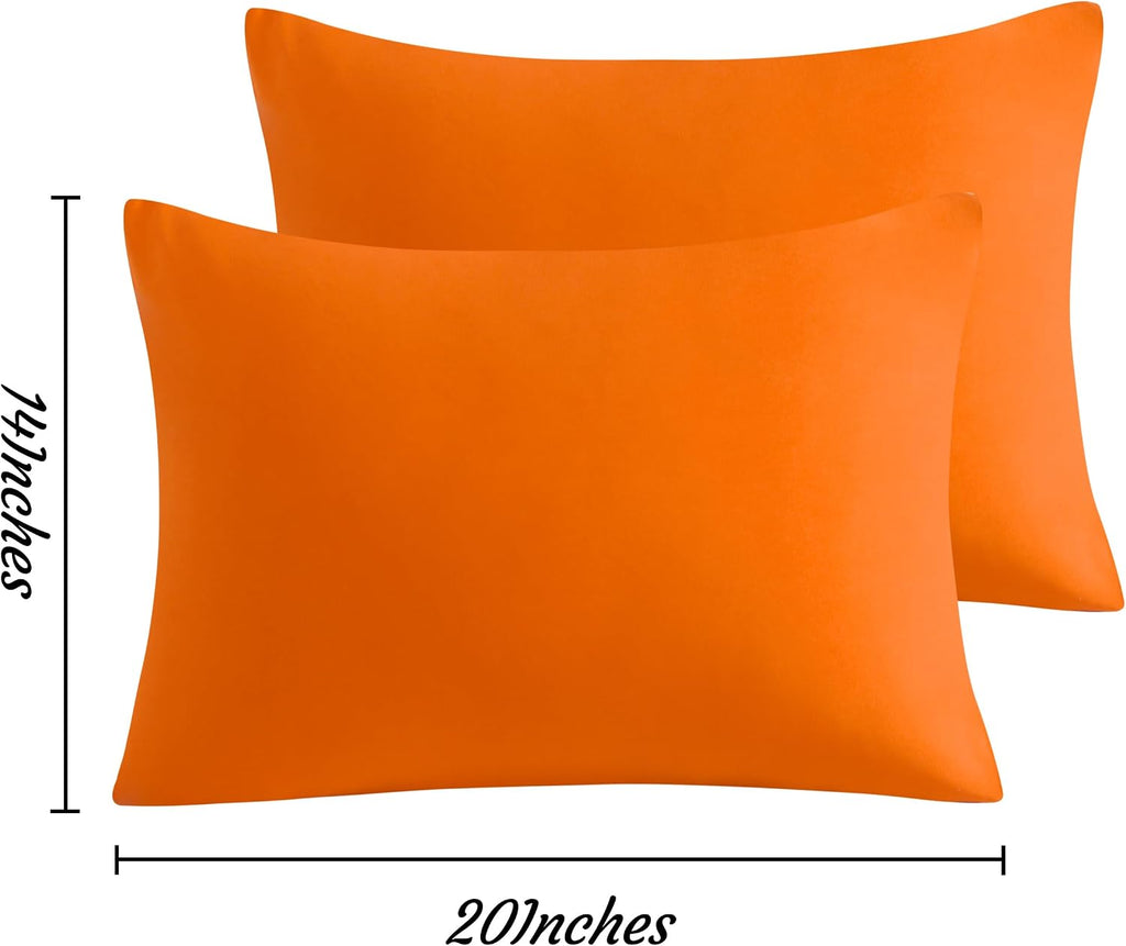 Ntbay Toddler Pillow Cases Set of 2, 2 Pack Brushed Microfiber 14x20 Pillow Cases, Soft, Wrinkle, Fade, Stain Resistant Orange Pillow Cases…