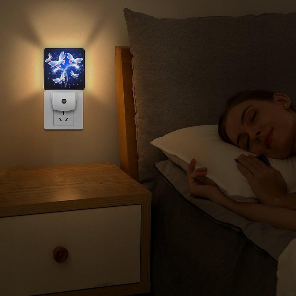 YKJAHSD Butterfly Night Light, Plug into Wall Decor Nightlights for Bedroom, Bathroom, Hallway, Kitchen, with Dusk to Dawn Light Aut…