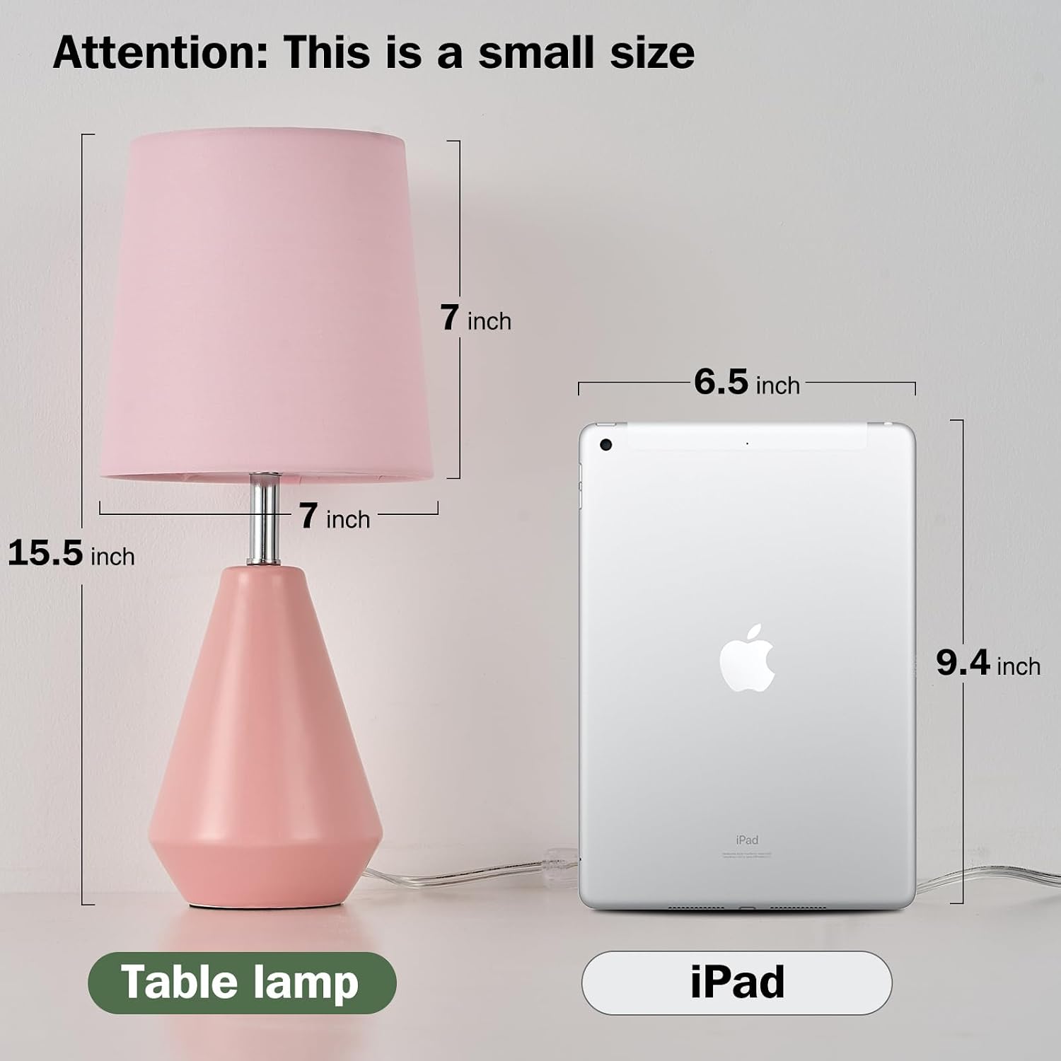 Small Bedside Table Lamp for Bedroom - Reading Desk Lamp with 3 Color Temperatures,15.5" Nightstand Ceramic Lamp with Fabric Shade for…