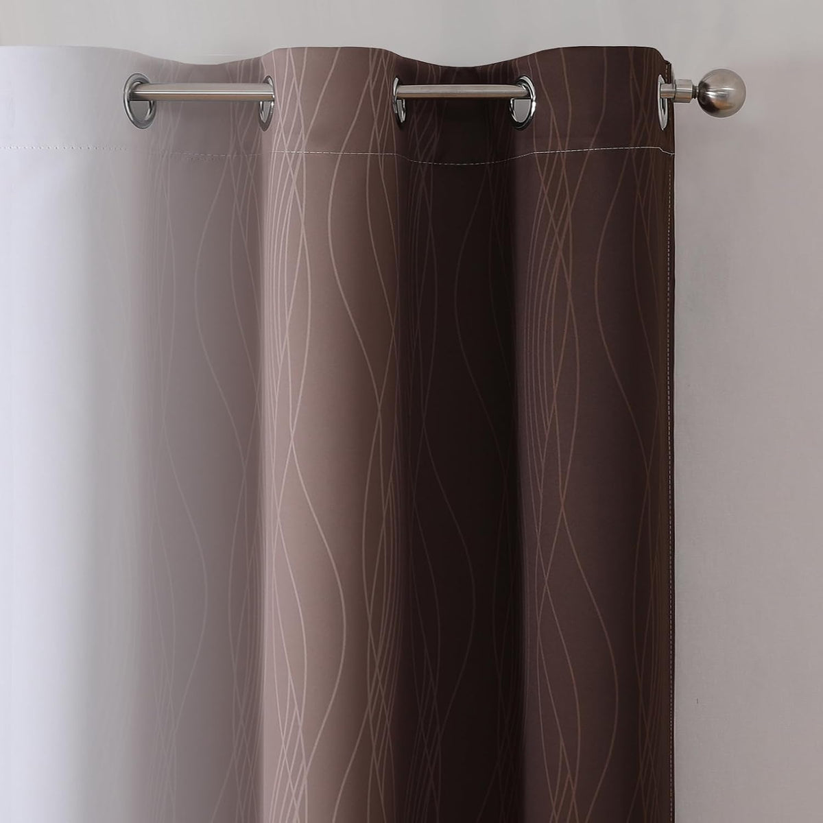 Estelartextiler Estelar Textiler Brown and Greyish White Ombre Blackout Curtains for Bedroom, Thermal Insulated Gradient Blackout Drapes, F…