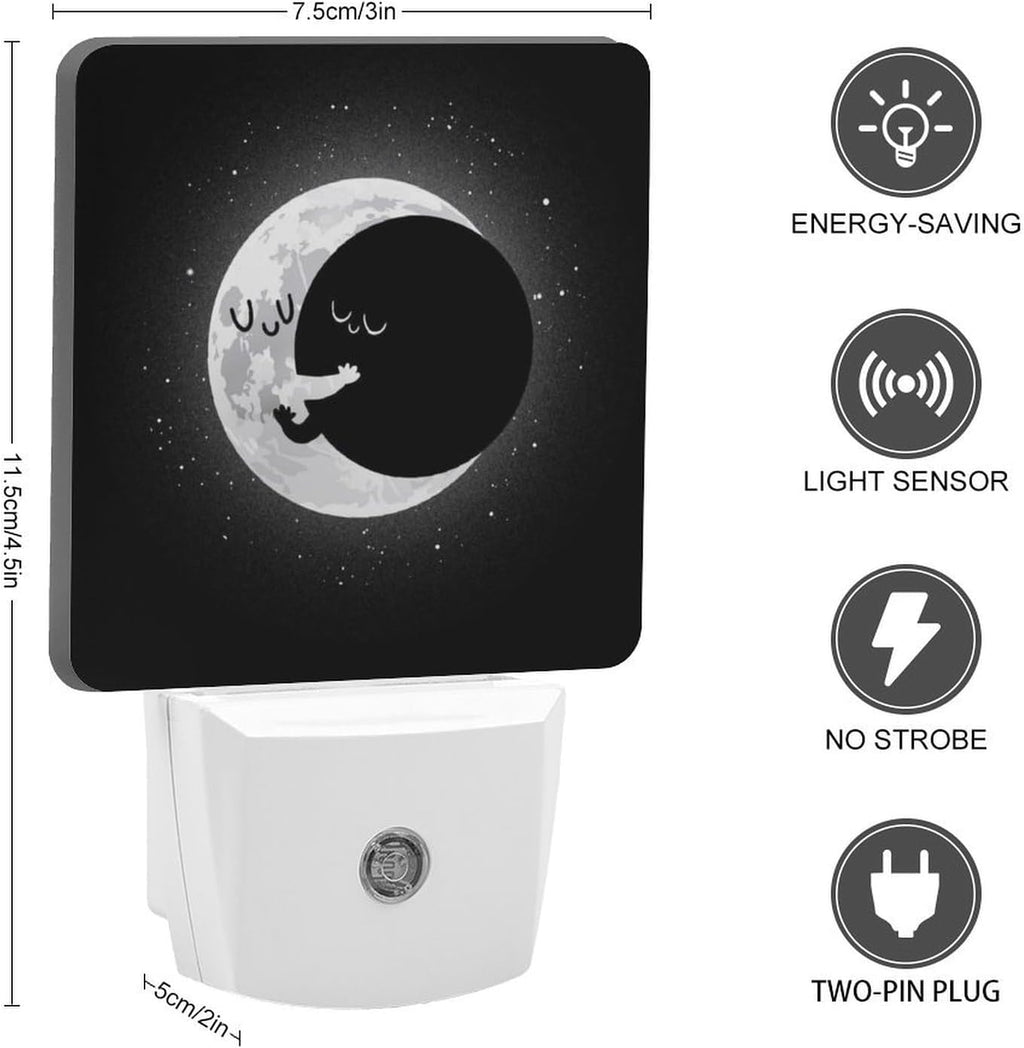 YKJAHSD Cute Lunar Eclipse Night Light, Plug into Wall Decor Nightlights for Bedroom, Bathroom, Hallway, Kitchen, with Dusk to Dawn…