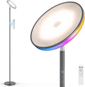 Wowlumenofficial UFO LED Torchiere Floor Lamp with RGB Ambient Light, 42W 3700LM Bright Dimmable Sky Lamp,71in Modern Tall Standing Lamp wi…