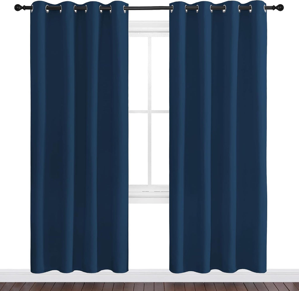 Nicetown Moroccan Blue Blackout Curtains 78" Long, 55" Wide, 2 Pieces for Office, Dining, Guest Room - Sound Reducing, Heat and Cold Block…