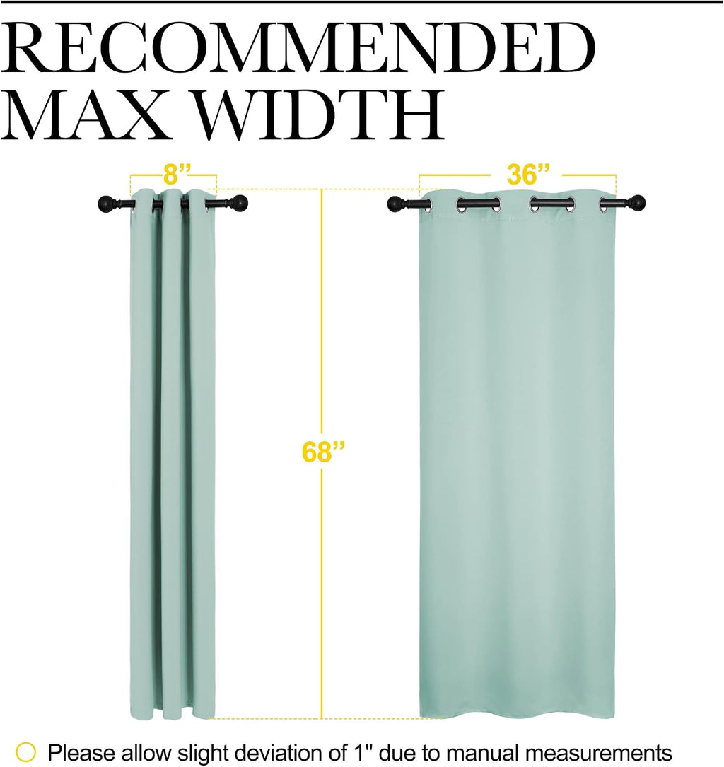 NICETOWN Aqua Blue Room Darkening Curtains for Kitchen, Window Treatment Thermal Insulated Solid Grommet Room Darkening Curtains/Drapes…