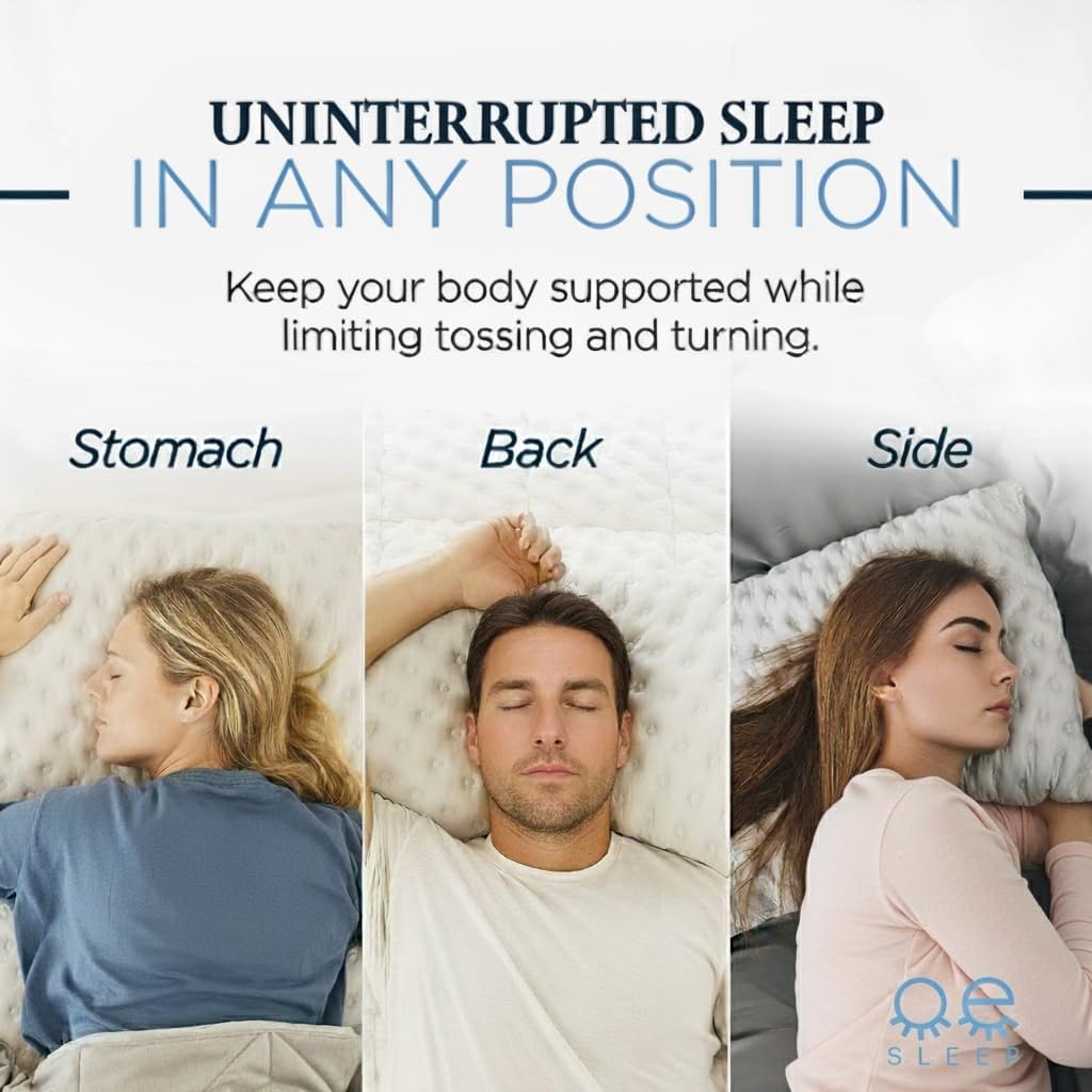 Zoey Sleep Bed Pillow for Side and Back Sleepers – Curved Cooling Pillow for Neck and Shoulder – Adjustable Memory Foam Pillow with…