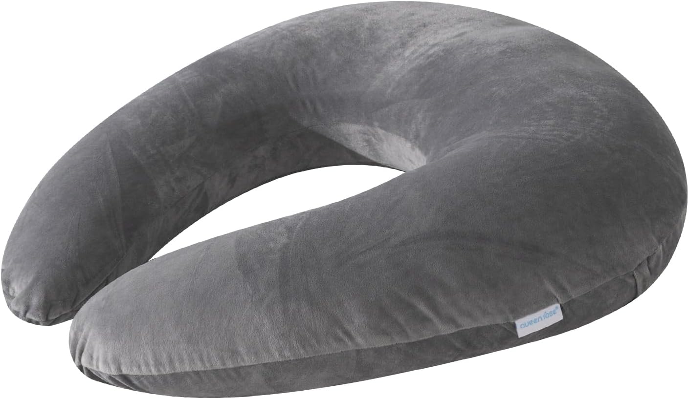 Queenrose QUEEN ROSE Reading Pillow, Gaming Pillow for Lap Replacement Cover, Soft Velvet Grey Grey