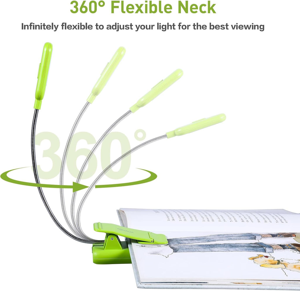 Vavofo Rechargeable Book Light for Reading in Bed Kids, 7 LED Reading Light with 9-Level Warm Cool White Daylight, Eye comfort Lamp with…