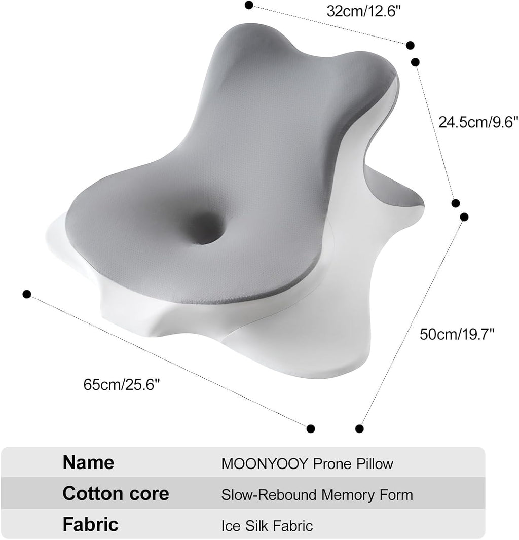 MOONYOOY Ergonomic Reading Pillow for Bed, Premium Memory Foam Wedge Pillow for Prone, Leaning & Back Support, Cooling Ice Silk Cover for…