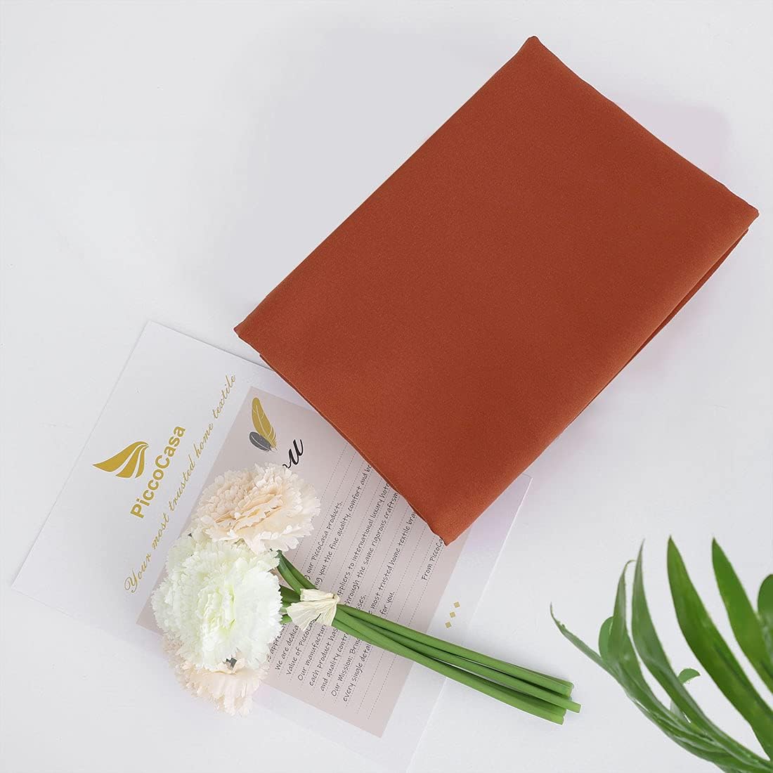 PiccoCasa Body Pillow Cover, 110 GSM Brushed Microfiber, Zipper Closure, Rust Color, 20"x54" Long cotton