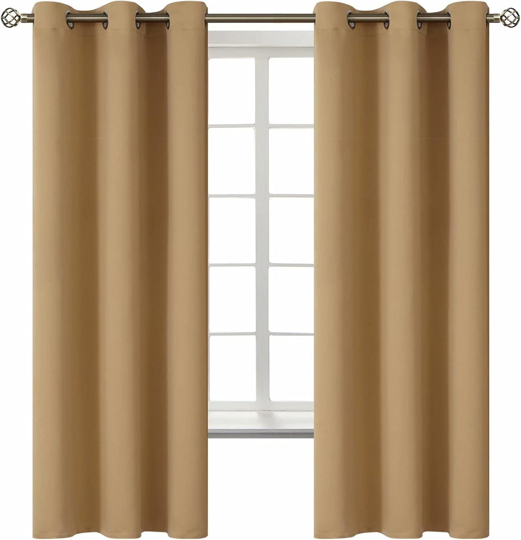 BGment Blackout Curtains for Living Room - Grommet Thermal Insulated Room Darkening Curtains for Bedroom, 2 Panels of 42 x 63 Inch, Khaki 6…