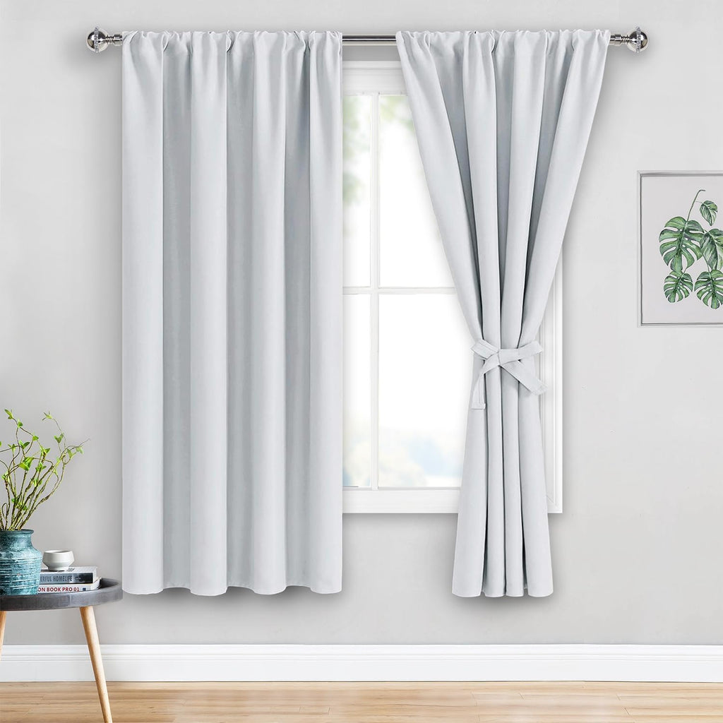 Jiuzhen Curtains for Bedroom - Thermal Insulated Window Treatment Drapes, Room Darkening Rod Pocket Curtains for Living Room, Set of 2 Pane…