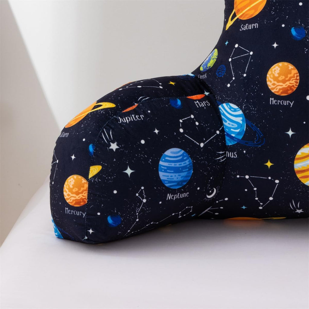Ntbed Galaxy Planet Printed Reading Pillow Bed Wedge Backrest with Arms, Couch TV Relax Bed Rest Pillow Back Support Cushion for Kids Teens…
