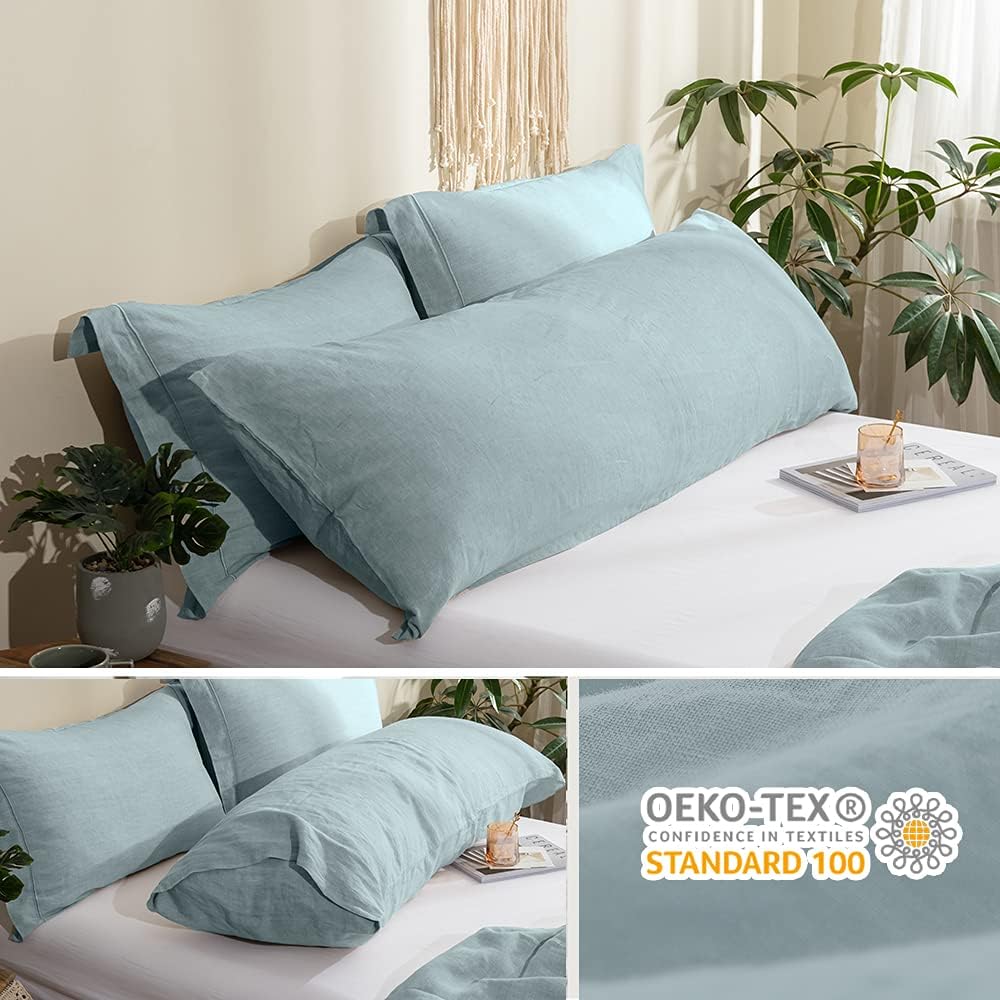 Simple&Opulence Body Pillow Cover 20" x 54",100% Pure Linen, Ultra Soft and Breathable, Body Pillowcase with Envelope Closur…