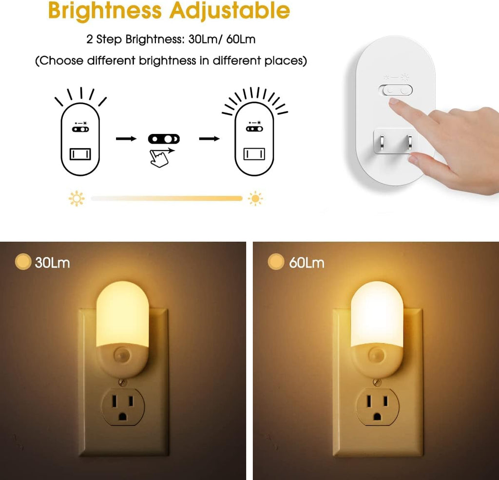 L LOHAS LED Night Lights Plug into Wall, [4 Pack] LED Night Light with Light Sensors, 30/60LM Nightlights for Kids Room, Soft White…